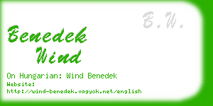 benedek wind business card